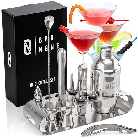 Buy BAR NONE The Cocktail Set | 12-Piece + Stand Bar Set | Exquisite ...