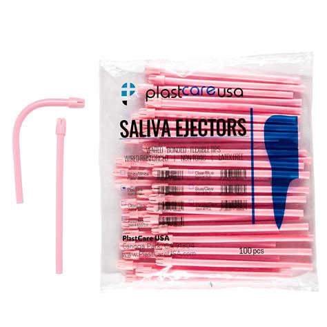 PlastCare USA Dental Suction Evacuation Saliva Ejectors, Pink Body/Pink ...