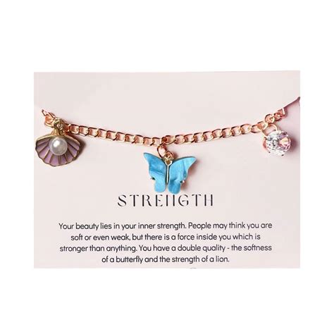 Buy Rack Jack Rose Gold Plated Charms Bracelet Butterfly Pearl Diamond ...