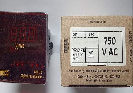 Meco 4 digit Programmable Panel Meter 0-750V Model SMP72-AC : Amazon.in ...