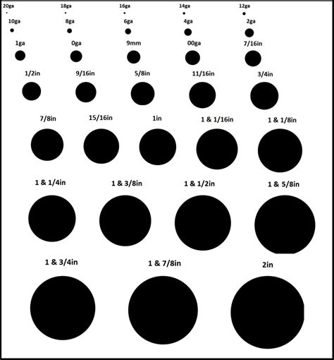 Ear Gauge Sizes: Ear Gauge to MM Conversion Chart | Boelry