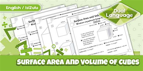 Surface Area and Volume of Cubes Activity Sheet