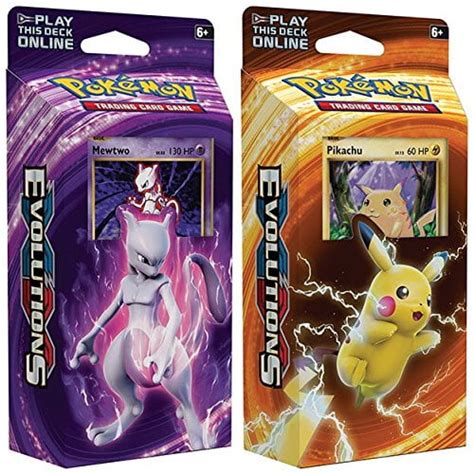 Buy Pokemon Mewtwo & Pikachu XY Evolutions TCG Card Game Decks - 60 ...