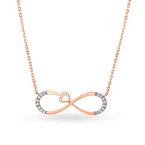 14KT Rose Gold Infinity Pendant With Chain