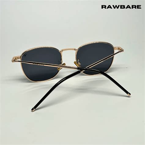 Metal Glint - Black Gold Square Sunglasses - RB2433 - Rawbare — Rawbare