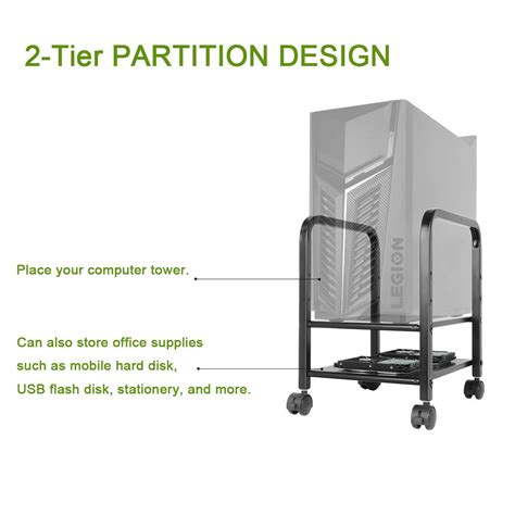 Computer Tower Stand, 360Tronics Adjustable Desktop ATX-Case CPU Holder ...