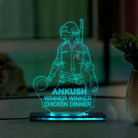 3d Acrylic Multi-Colored PUBG LED Lamp - love craft gift