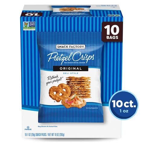 Snack Factory Mini Pack Individual Pretzel Crisps, Original Flavor, 1 ...