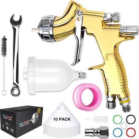 Amazon.com: YUZES 1.3mm HVLP Air Spray Gun Pro T110 with 600cc Cup ...
