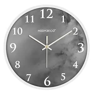 Buy HOOMDECO Grey Round Printed Analogue Wall Clock 30 cm HPC-2023 ...