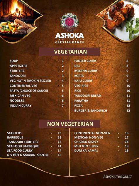 Menu at ASHOKA THE GREAT RESTAURANT, Dharwad