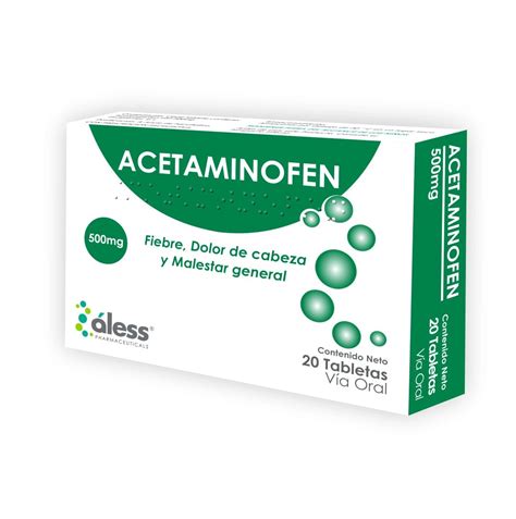 Producto Acetaminofén 500 Mg X 20 Tabletas Aless Pharmaceuticals de Farmacia Comprasfarmacia ...