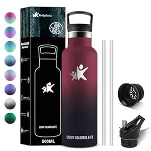 KollyKolla 500ml Kids Insulated Water Bottle, Stainless Steel Water ...