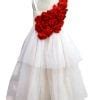 One Shoulder Flower Little Girl White Dress | Perfect Birthday Dress