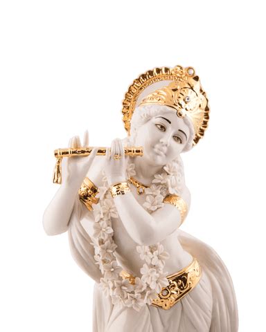 White & Gold Lord Krishna Idol – Maison SIA