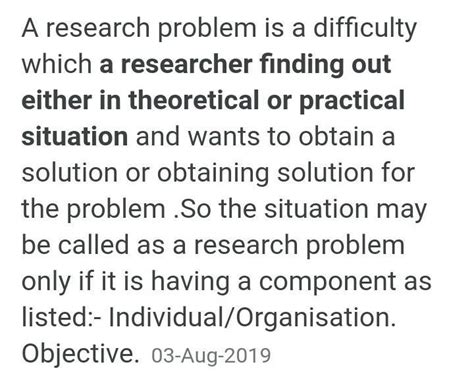 how do we define a research problem?give three examples to illustrate ...