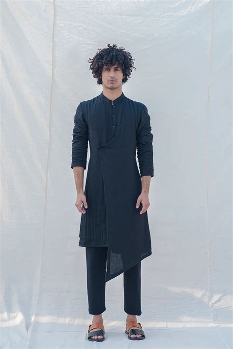 COTTON X LINEN - BLACK KURTA SET – Bohame