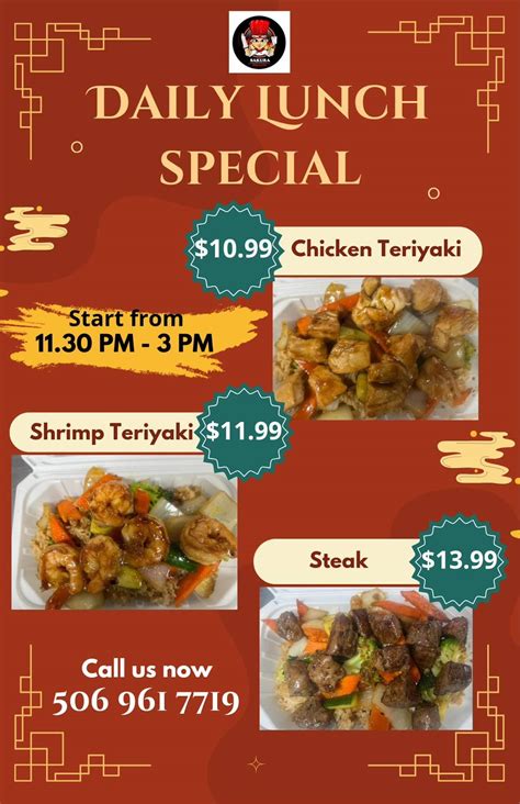 Menu au Sakura hibachi Japanese teppanyaki grill food truck restaurant ...