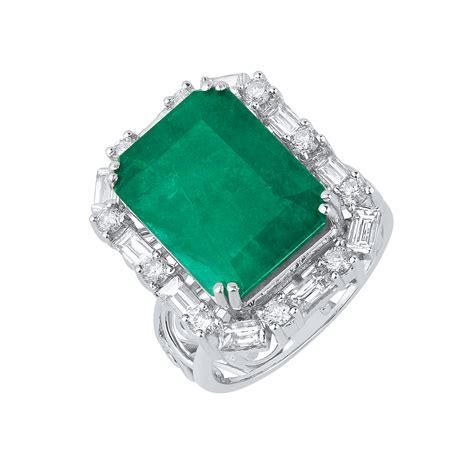 Emerald Yellow Bug And Round Diamond Rings by Mohar Fine Jewellery