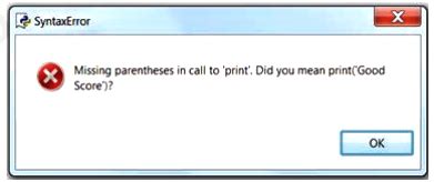 Example to Explain Syntax Error 的图像结果