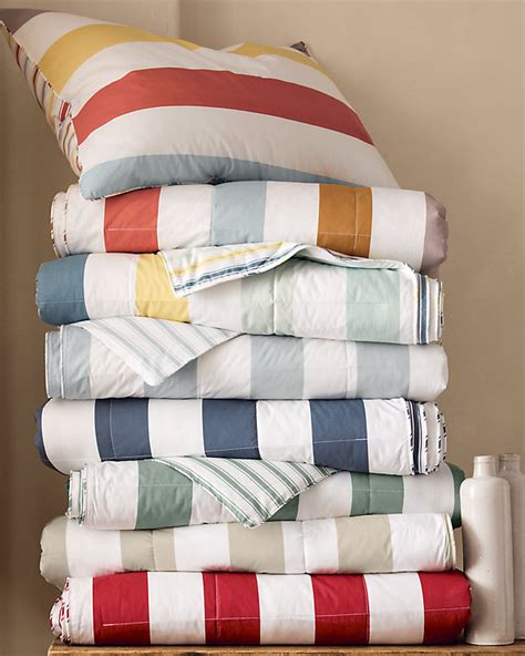 Stripe Reversible Lightweight Comforter or Throw | Garnet Hill