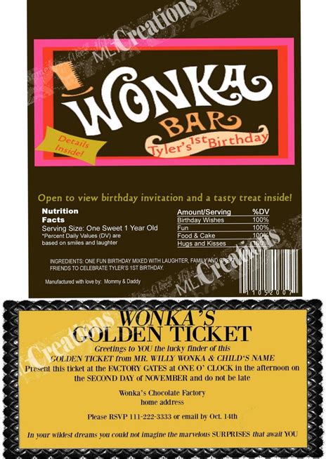 Wonka Bar Printable Wrapper - Printable Word Searches