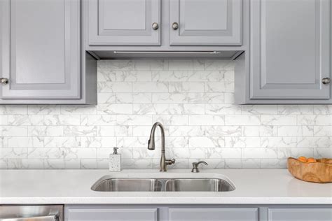 Carrara Catalina Polished White Ceramic Tile | Floor and Decor