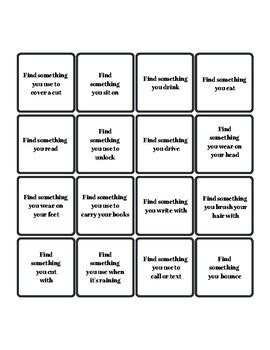 Image result for Object Function Bingo