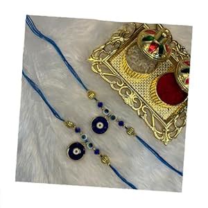 Mahi Combo of 2 Evil Eye Rakhi's with Meenakari Work and Shiny Crystals ...