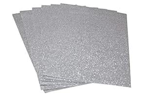 GLENNSTORE A3 Glitter Foam Sheet Sparkles Silver Color, for Art & Craft ...