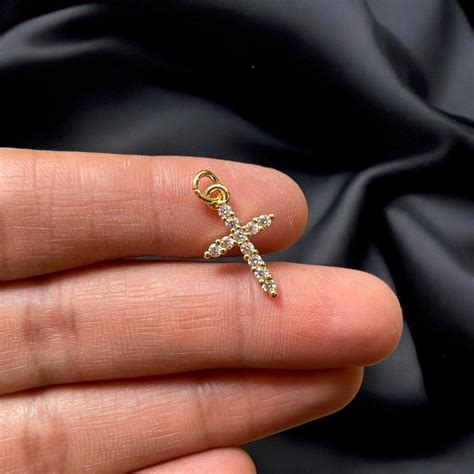 BTF64.1 - Zircon Multi Stone Cross 18k Gold Plated Brass Pendant (Anti ...