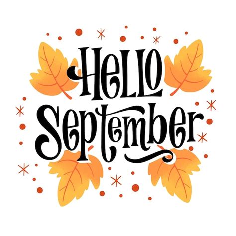 Handgezeichnete Hallo September Schriftzug | Kostenlose Vektor