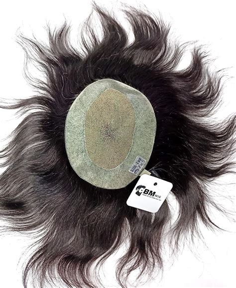 BM Wig UK Silk Top 100% Human Hair Patch Size 7x5 Natural Looking Skin ...