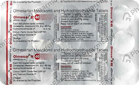 Olmesar H 40mg Strip Of 15 Tablets: Uses, Side Effects, Price & Dosage ...