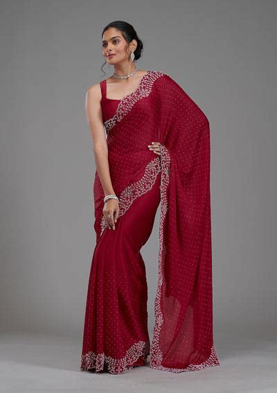 Burgundy Sarees - Buy Burgundy Sarees Online At Best Prices – Koskii