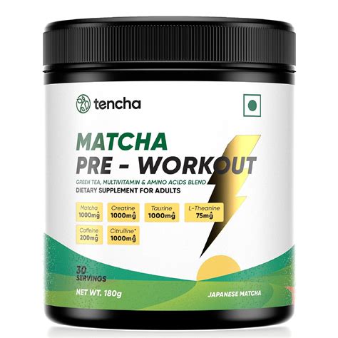 Tencha Pre Workout Supplements For Men & Women, 180G Powder, 30 ...