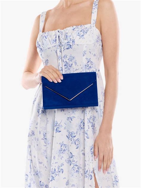 Delyssa Flapover Clutch Bag, Royal Blue | Paradox London