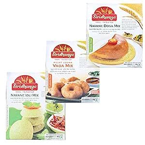 Siridhanya - NAVANE IDLI, DOSA & Uddina vada Mix (400gm pack of 3 ...