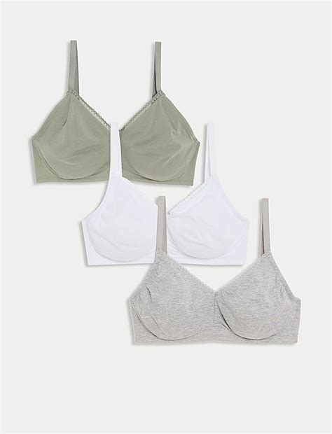 Buy 3pk Non Wired Full Cup Bras at Marks & Spencer