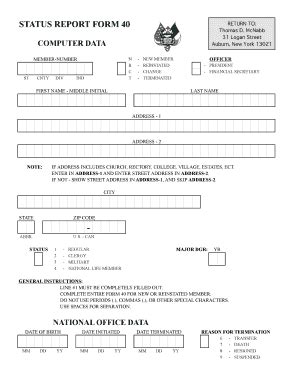 Fillable Online aohflorida Status Report F-40.pdf - AOH Florida State ...