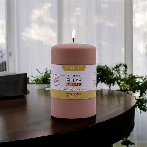 Buy HOSLEY Hazelnut Creme Scented Pillar Candle from Hosley at just INR ...