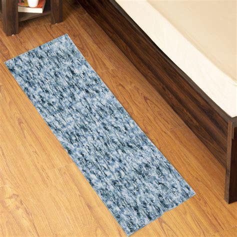 Buy Exotica Cross Hatch 1 Microfiber Tufted Rug : 45 x 130 cm Blue from ...