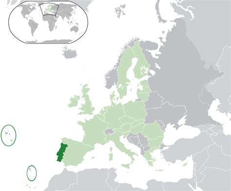 Location of the Portugal in the World Map