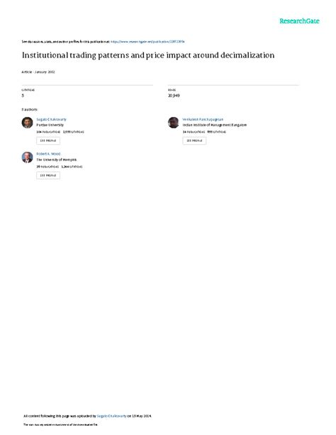 Institutional trading patterns and price impact ar - See discussions ...