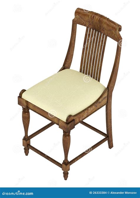 Antique wooden chair stock illustration. Illustration of home - 26333384