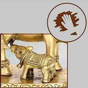 Buy Two Moustaches Brass Holy Kamdhenu Cow and Calf Sculpture, Standard ...