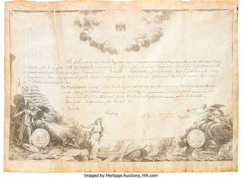 George Washington Signed Society of the Cincinnati Membership | Lot ...