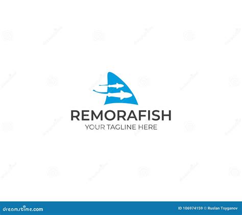 Remora Fish and Shark Fin Logo Template. Sharksucker Vector Design ...
