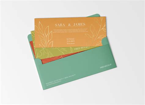 Free Simple Wedding Invitation Cards Mockup PSD - Good Mockups