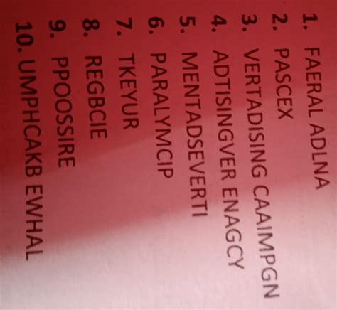 unscramble the words - Brainly.in